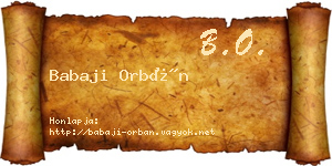 Babaji Orbán névjegykártya