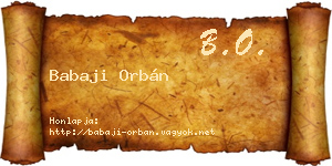 Babaji Orbán névjegykártya